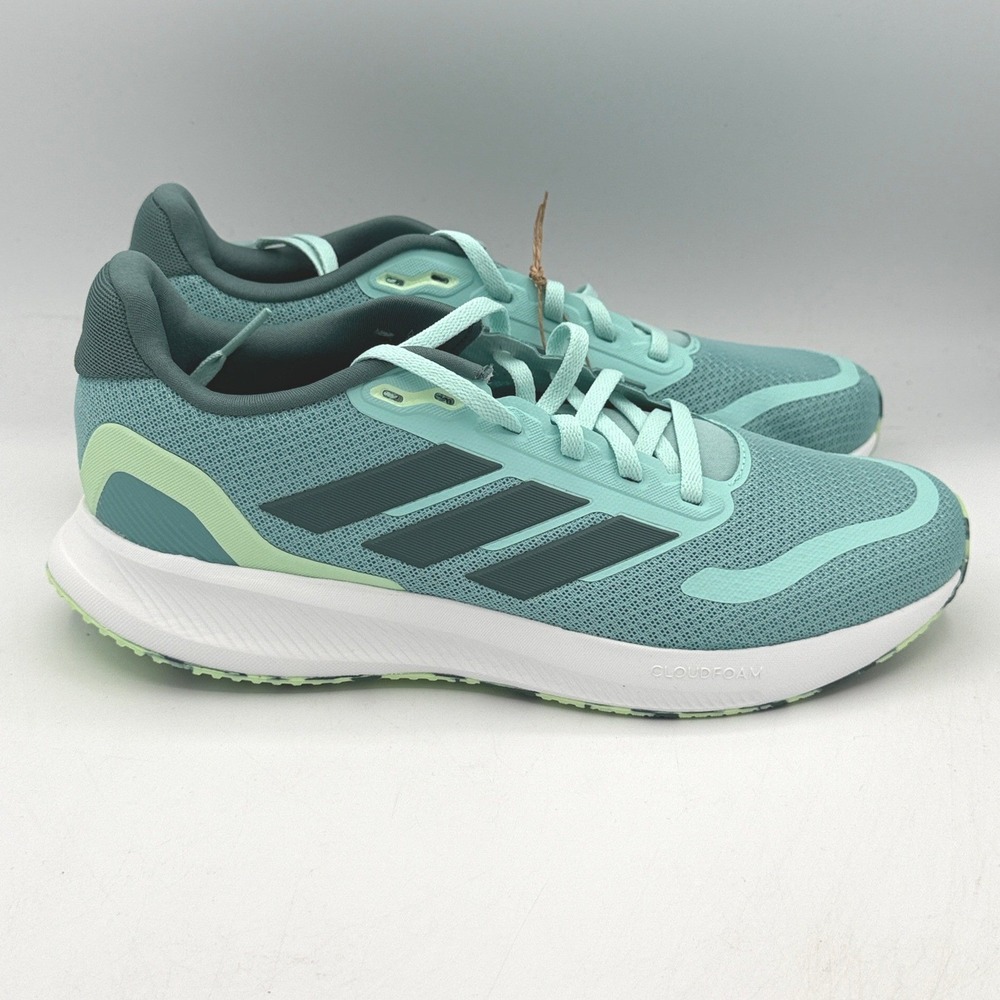 Adidas Runfalcon 5 J Shoes Womens Size 7 Teal Green Running JQ0140
